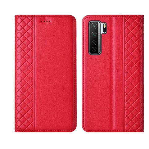 Coque Portefeuille Livre Cuir Etui Clapet T06 pour Huawei Nova 7 SE 5G Rouge