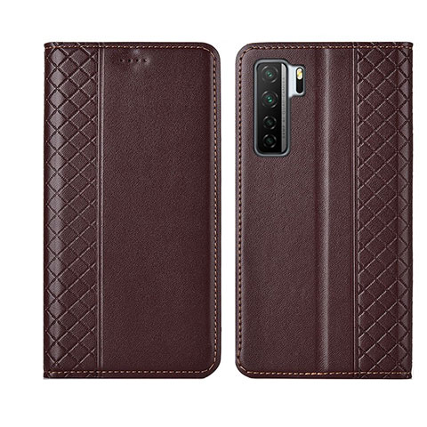 Coque Portefeuille Livre Cuir Etui Clapet T06 pour Huawei P40 Lite 5G Marron