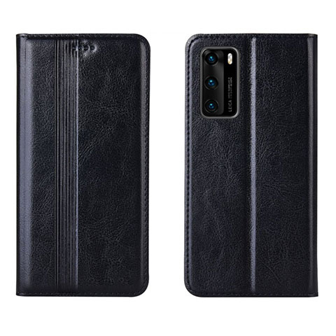 Coque Portefeuille Livre Cuir Etui Clapet T06 pour Huawei P40 Noir