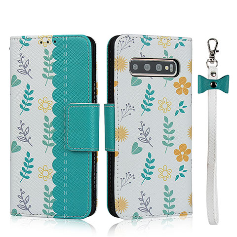 Coque Portefeuille Livre Cuir Etui Clapet T06 pour Samsung Galaxy S10 5G Cyan