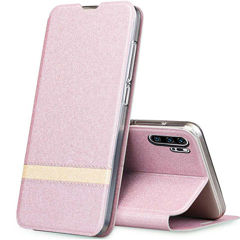 Coque Portefeuille Livre Cuir Etui Clapet T07 pour Huawei P30 Pro Or Rose