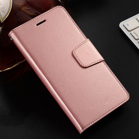 Coque Portefeuille Livre Cuir Etui Clapet T07 pour Oppo R17 Neo Or Rose