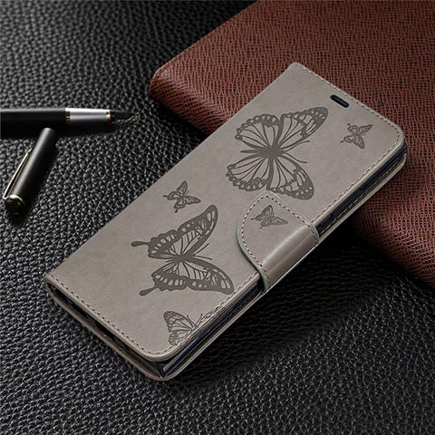 Coque Portefeuille Livre Cuir Etui Clapet T07 pour Samsung Galaxy Note 20 Ultra 5G Gris