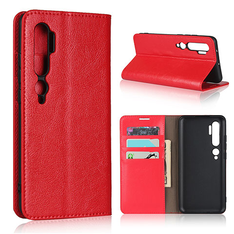 Coque Portefeuille Livre Cuir Etui Clapet T07 pour Xiaomi Mi Note 10 Pro Rouge