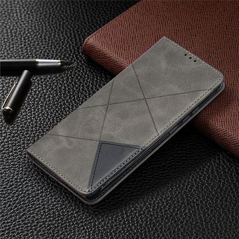 Coque Portefeuille Livre Cuir Etui Clapet T07 pour Xiaomi Redmi 9A Gris