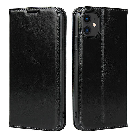 Coque Portefeuille Livre Cuir Etui Clapet T08 pour Apple iPhone 11 Noir