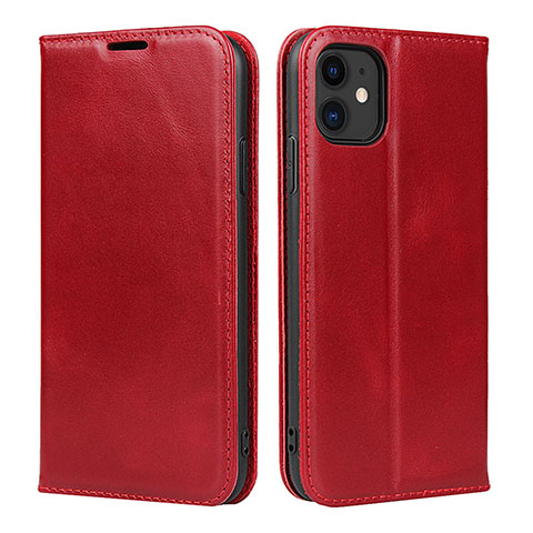 Coque Portefeuille Livre Cuir Etui Clapet T08 pour Apple iPhone 11 Rouge