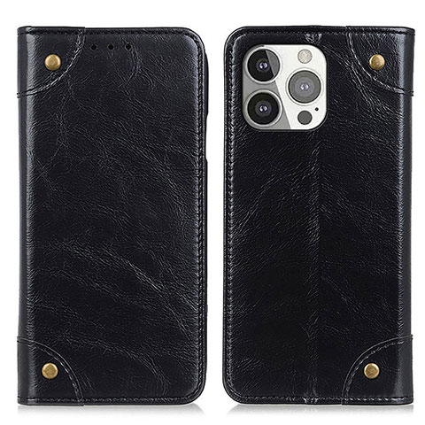 Coque Portefeuille Livre Cuir Etui Clapet T08 pour Apple iPhone 14 Pro Noir