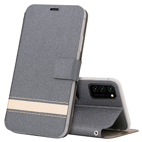 Coque Portefeuille Livre Cuir Etui Clapet T08 pour Huawei Honor V30 Pro 5G Gris