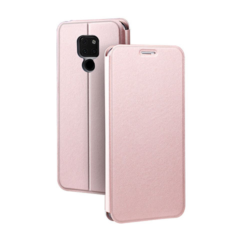 Coque Portefeuille Livre Cuir Etui Clapet T08 pour Huawei Mate 20 Or Rose