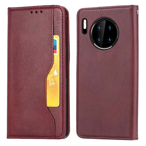 Coque Portefeuille Livre Cuir Etui Clapet T08 pour Huawei Mate 30 5G Vin Rouge