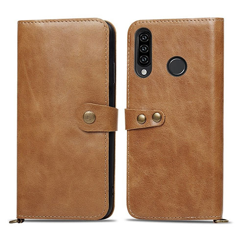 Coque Portefeuille Livre Cuir Etui Clapet T08 pour Huawei P30 Lite New Edition Orange