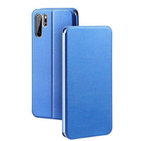 Coque Portefeuille Livre Cuir Etui Clapet T08 pour Huawei P30 Pro Bleu