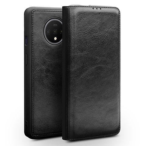 Coque Portefeuille Livre Cuir Etui Clapet T08 pour OnePlus 7T Noir