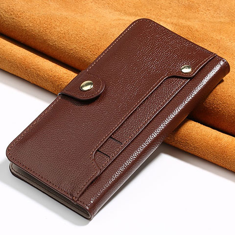 Coque Portefeuille Livre Cuir Etui Clapet T08 pour Oppo Find X2 Pro Marron