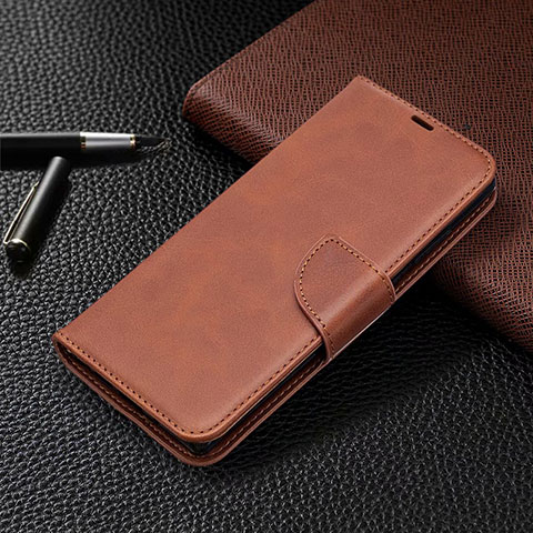 Coque Portefeuille Livre Cuir Etui Clapet T08 pour Samsung Galaxy Note 20 5G Marron