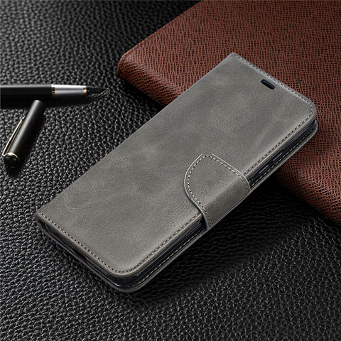 Coque Portefeuille Livre Cuir Etui Clapet T08 pour Xiaomi Redmi 9A Gris