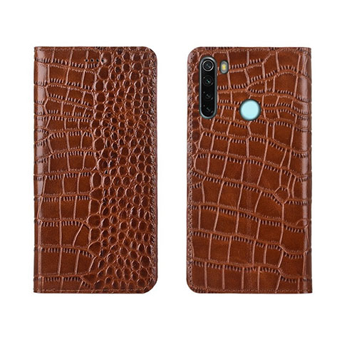 Coque Portefeuille Livre Cuir Etui Clapet T08 pour Xiaomi Redmi Note 8 (2021) Orange