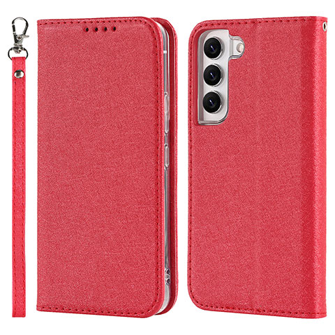 Coque Portefeuille Livre Cuir Etui Clapet T08D pour Samsung Galaxy S21 5G Rouge