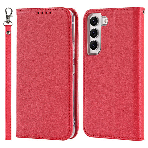 Coque Portefeuille Livre Cuir Etui Clapet T08D pour Samsung Galaxy S22 Plus 5G Rouge