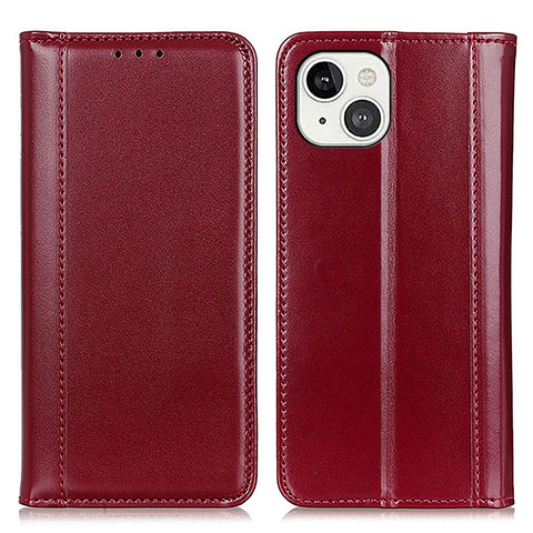 Coque Portefeuille Livre Cuir Etui Clapet T09 pour Apple iPhone 14 Plus Rouge