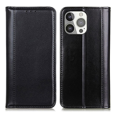 Coque Portefeuille Livre Cuir Etui Clapet T09 pour Apple iPhone 15 Pro Noir