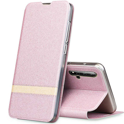 Coque Portefeuille Livre Cuir Etui Clapet T09 pour Huawei Honor 20S Rose