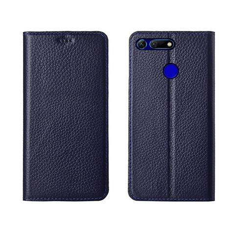 Coque Portefeuille Livre Cuir Etui Clapet T09 pour Huawei Honor V20 Bleu