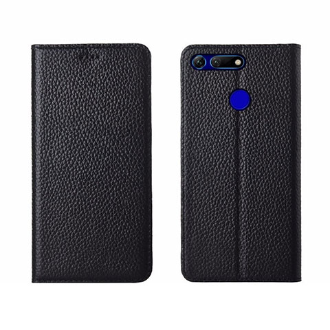 Coque Portefeuille Livre Cuir Etui Clapet T09 pour Huawei Honor View 20 Noir