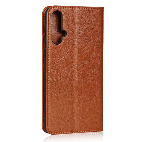 Coque Portefeuille Livre Cuir Etui Clapet T09 pour Huawei Nova 5 Pro Orange