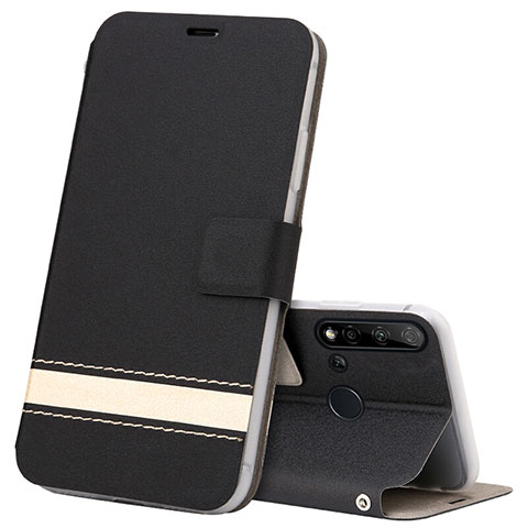 Coque Portefeuille Livre Cuir Etui Clapet T09 pour Huawei P20 Lite (2019) Noir