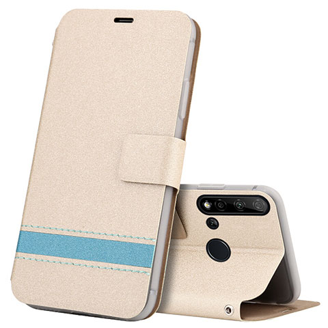 Coque Portefeuille Livre Cuir Etui Clapet T09 pour Huawei P20 Lite (2019) Or