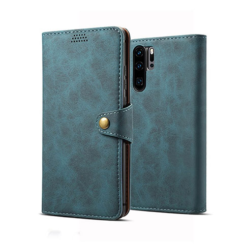 Coque Portefeuille Livre Cuir Etui Clapet T09 pour Huawei P30 Pro New Edition Bleu