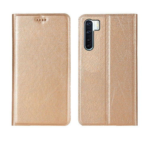 Coque Portefeuille Livre Cuir Etui Clapet T09 pour Oppo F15 Or