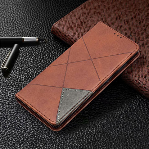 Coque Portefeuille Livre Cuir Etui Clapet T09 pour Samsung Galaxy Note 20 5G Marron