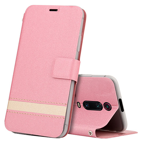 Coque Portefeuille Livre Cuir Etui Clapet T09 pour Xiaomi Redmi K20 Rose