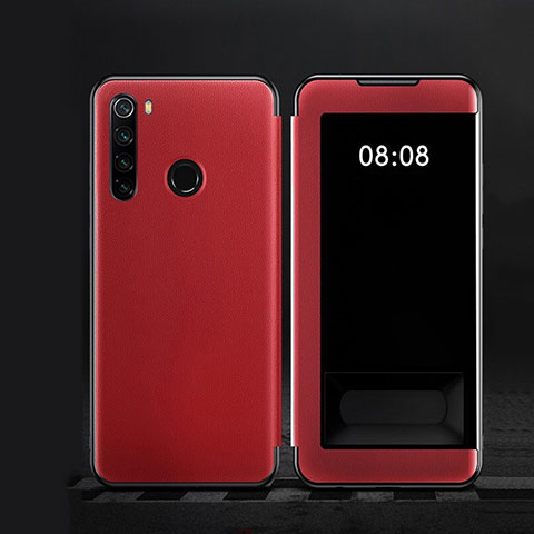 Coque Portefeuille Livre Cuir Etui Clapet T09 pour Xiaomi Redmi Note 8 (2021) Rouge