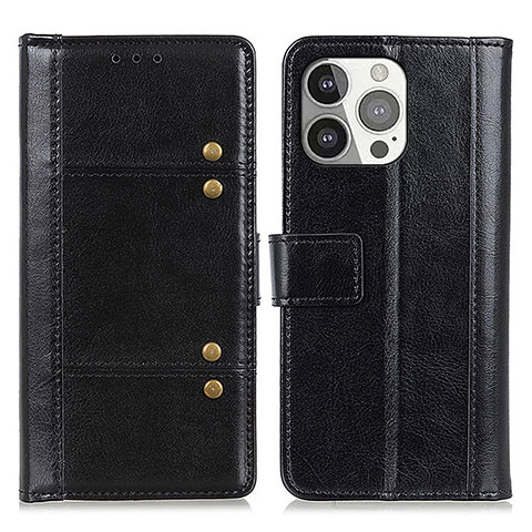 Coque Portefeuille Livre Cuir Etui Clapet T10 pour Apple iPhone 15 Pro Noir