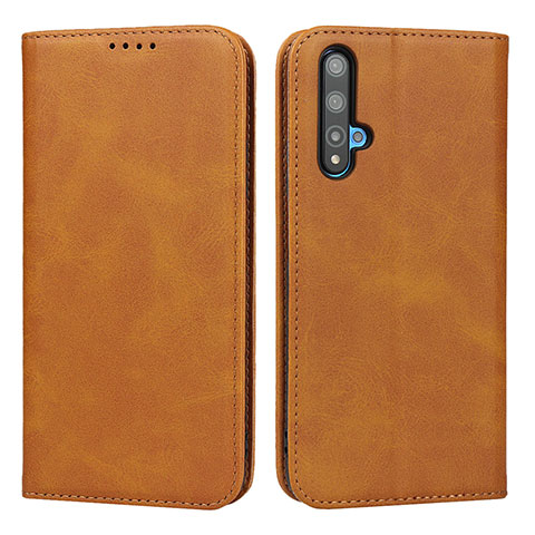 Coque Portefeuille Livre Cuir Etui Clapet T10 pour Huawei Honor 20 Orange