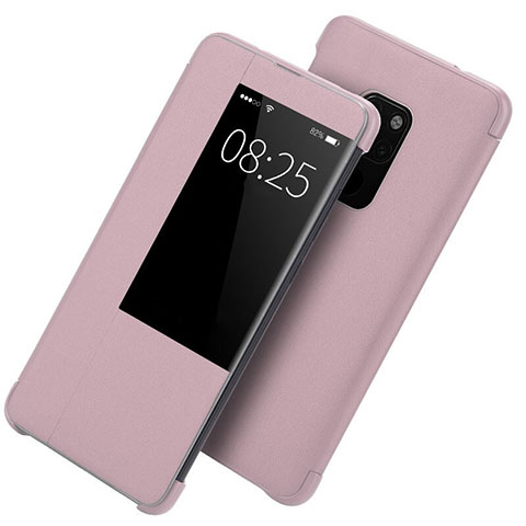 Coque Portefeuille Livre Cuir Etui Clapet T10 pour Huawei Mate 20 X 5G Or Rose