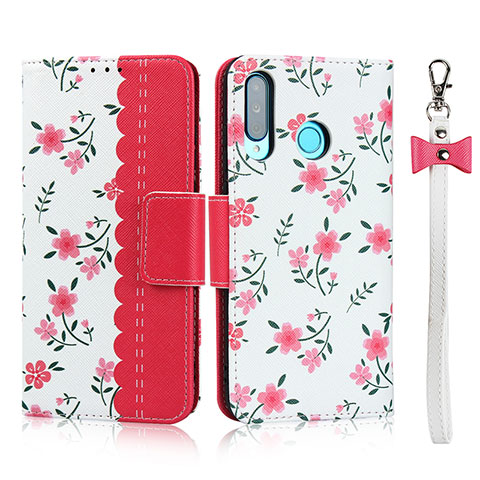 Coque Portefeuille Livre Cuir Etui Clapet T10 pour Huawei Nova 4e Rouge