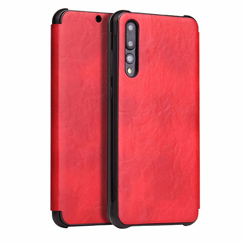 Coque Portefeuille Livre Cuir Etui Clapet T10 pour Huawei P20 Pro Rouge