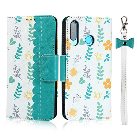 Coque Portefeuille Livre Cuir Etui Clapet T10 pour Huawei P30 Lite New Edition Cyan