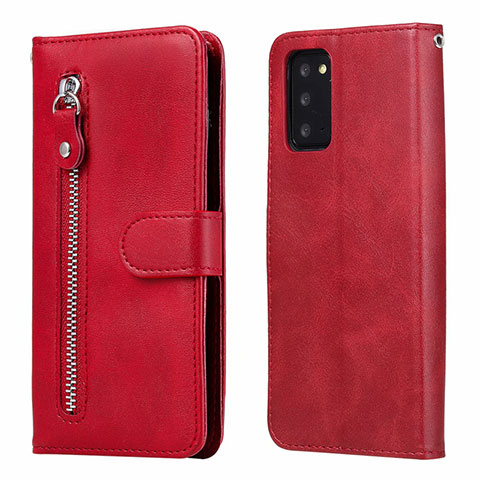 Coque Portefeuille Livre Cuir Etui Clapet T10 pour Samsung Galaxy Note 20 5G Rouge