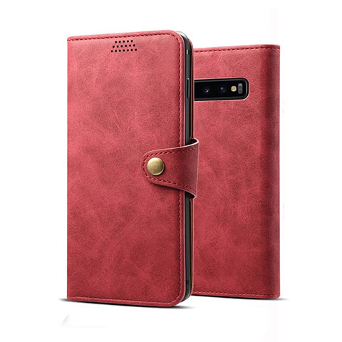 Coque Portefeuille Livre Cuir Etui Clapet T10 pour Samsung Galaxy S10 5G Rouge