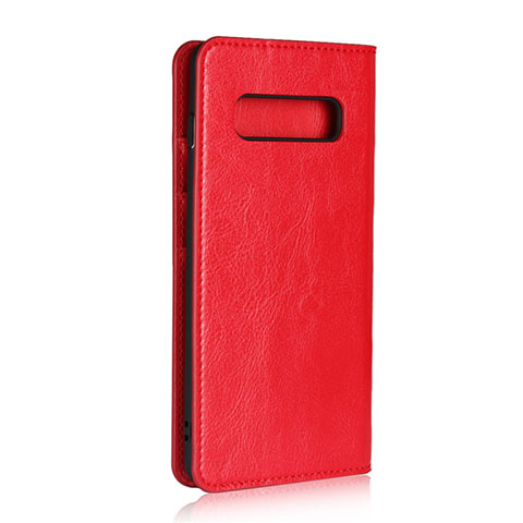 Coque Portefeuille Livre Cuir Etui Clapet T10 pour Samsung Galaxy S10 Plus Rouge