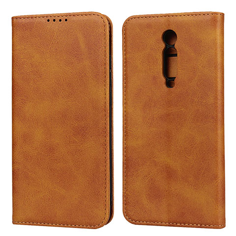 Coque Portefeuille Livre Cuir Etui Clapet T10 pour Xiaomi Mi 9T Pro Orange