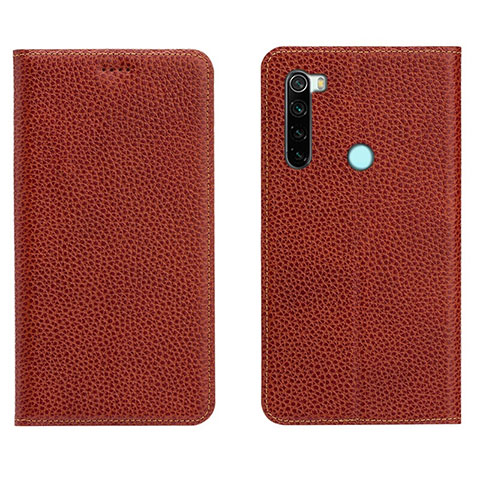 Coque Portefeuille Livre Cuir Etui Clapet T10 pour Xiaomi Redmi Note 8 (2021) Vin Rouge