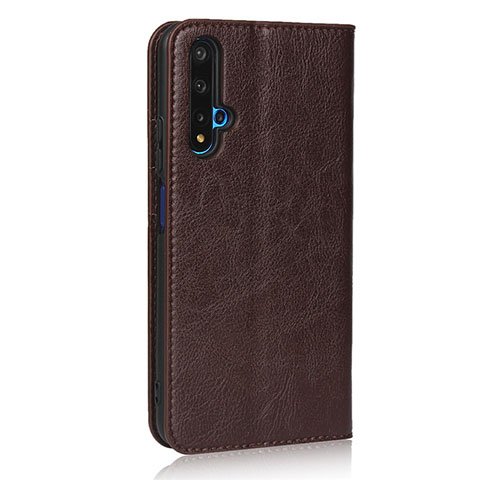 Coque Portefeuille Livre Cuir Etui Clapet T11 pour Huawei Honor 20S Marron