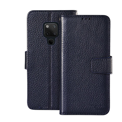 Coque Portefeuille Livre Cuir Etui Clapet T11 pour Huawei Mate 20 Bleu